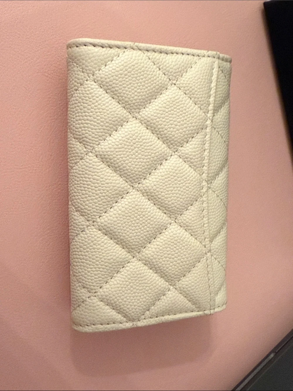Chanel Quilted Flap Wallet in Ivory with Gold CC Logo